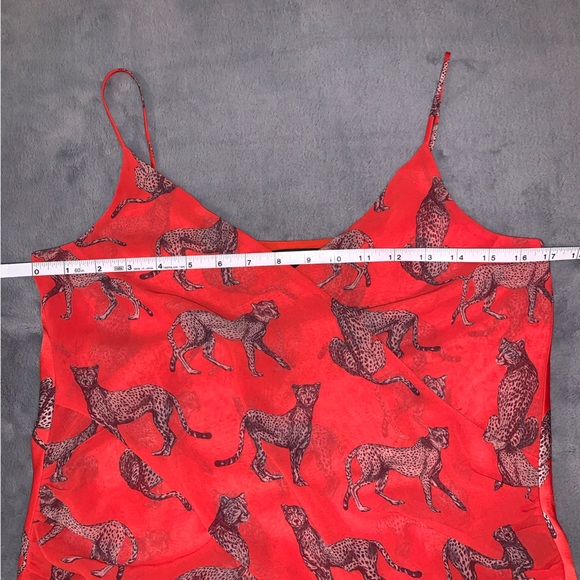 Guess Marciano Red Cheetah Print Low cut Wrap front - Picture 3 of 10